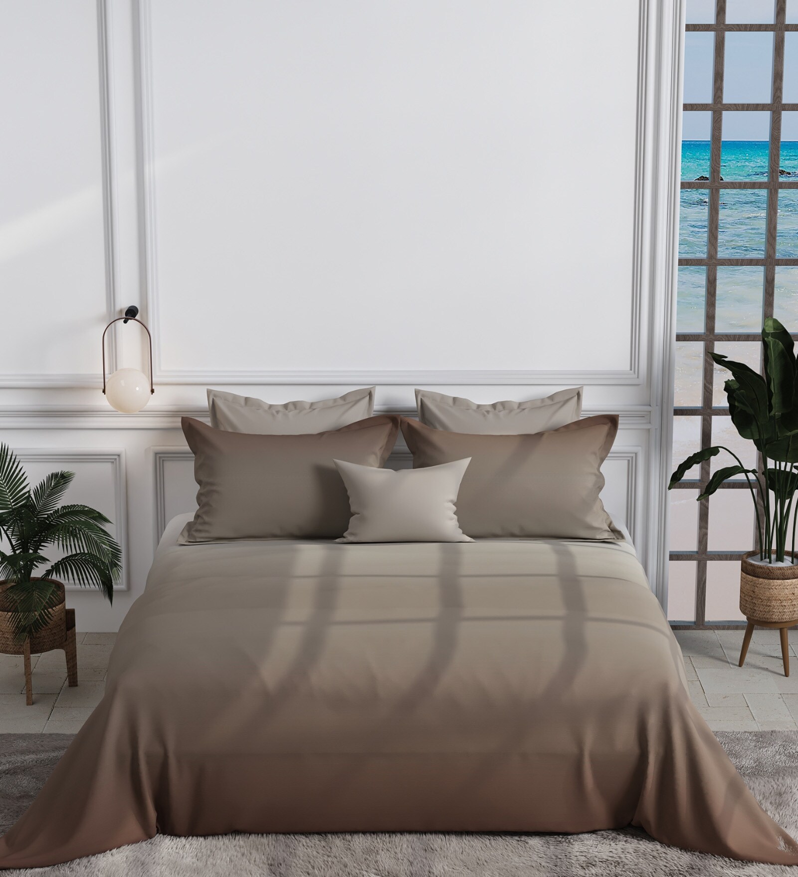 Grey 300 TC King Size Bedsheet with 2 Pillow Covers
