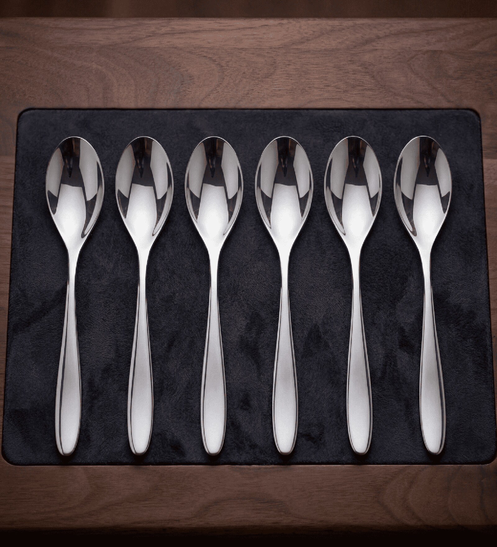 Set of 6 Stainless Steel Silver Spoons