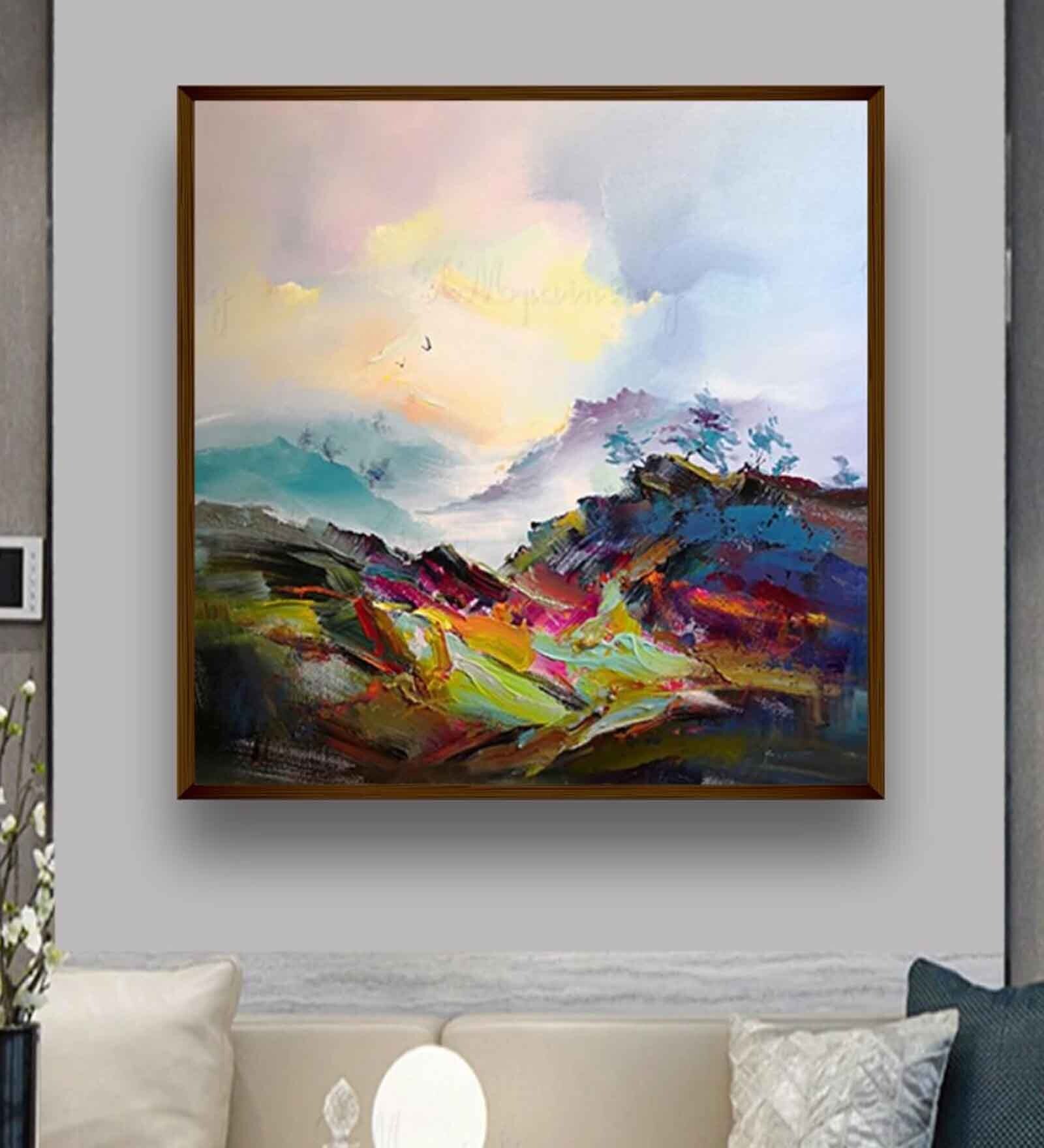 Clay & Paper Multicolour Canvas Framed Art Print
