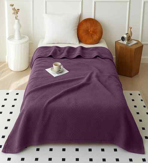 Purple 300 GSM Silky Touch Premium Super Soft Single Bed Blanket