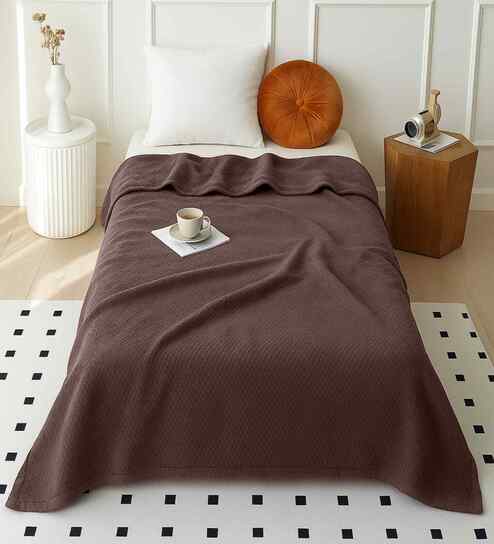 Brown 300 GSM Silky Touch Premium Super Soft Single Bed Blanket