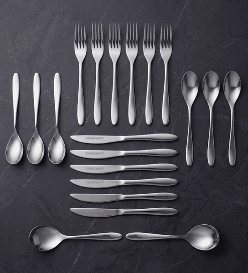 Set of 20 Stainless Steel Silver Cutlery Set