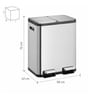 30+30 Litre Metallic Stainless Steel Dustbin