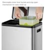 30+30 Litre Metallic Stainless Steel Dustbin