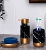 300 ML Set Of 3 Black Porcelain Timeless Touch Bath Set