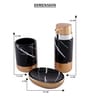 300 ML Set Of 3 Black Porcelain Timeless Touch Bath Set