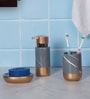300 ML Set Of 3 Grey Porcelain Timeless Touch Bath Set