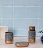 300 ML Set Of 3 Grey Porcelain Timeless Touch Bath Set