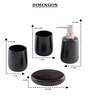 300 ML Set Of 4 Black Porcelain Bath Bliss Set
