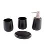 300 ML Set Of 4 Black Porcelain Bath Bliss Set