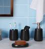 300 ML Set Of 4 Black Porcelain Bath Bliss Set