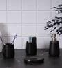 300 ML Set Of 4 Black Porcelain Bath Bliss Set