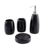 300 ML Set Of 4 Black Porcelain Glaze & Shine Bath Set