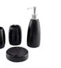 300 ML Set Of 4 Black Porcelain Glaze & Shine Bath Set