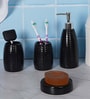 300 ML Set Of 4 Black Porcelain Glaze & Shine Bath Set