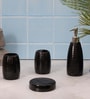 300 ML Set Of 4 Black Porcelain Glaze & Shine Bath Set
