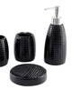 300 ML Set Of 4 Black Porcelain Glaze & Shine Bath Set