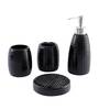 300 ML Set Of 4 Black Porcelain Glaze & Shine Bath Set