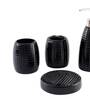 300 ML Set Of 4 Black Porcelain Glaze & Shine Bath Set