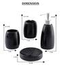300 ML Set Of 4 Black Porcelain Glaze & Shine Bath Set