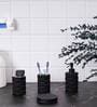 300 ML Set Of 4 Black Porcelain Matte Ebony Bath Set