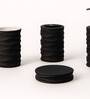 300 ML Set Of 4 Black Porcelain Matte Ebony Bath Set