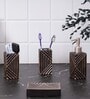 300 ML Set Of 4 Black Porcelain Vintage Charm Bath Set