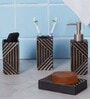 300 ML Set Of 4 Black Porcelain Vintage Charm Bath Set