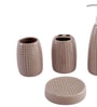 300 ML Set Of 4 Brown Porcelain Glaze & Shine Bath Set