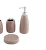 300 ML Set Of 4 Brown Porcelain Glaze & Shine Bath Set