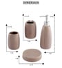 300 ML Set Of 4 Brown Porcelain Glaze & Shine Bath Set