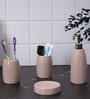 300 ML Set Of 4 Brown Porcelain Glaze & Shine Bath Set