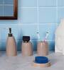 300 ML Set Of 4 Brown Porcelain Glaze & Shine Bath Set