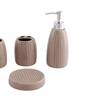 300 ML Set Of 4 Brown Porcelain Glaze & Shine Bath Set
