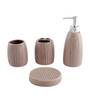 300 ML Set Of 4 Brown Porcelain Glaze & Shine Bath Set