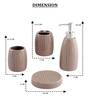 300 ML Set Of 4 Brown Porcelain Glaze & Shine Bath Set