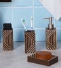 300 ML Set Of 4 Brown Porcelain Vintage Charm Bath Set
