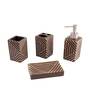 300 ML Set Of 4 Brown Porcelain Vintage Charm Bath Set