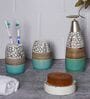 300 ML Set Of 4 Green Porcelain Pebble Creek Bath Set