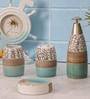 300 ML Set Of 4 Green Porcelain Pebble Creek Bath Set