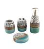 300 ML Set Of 4 Green Porcelain Pebble Creek Bath Set