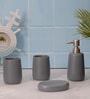 300 ML Set Of 4 Grey Porcelain Bath Bliss Set