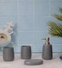 300 ML Set Of 4 Grey Porcelain Bath Bliss Set