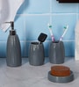 300 ML Set Of 4 Grey Porcelain Glaze & Shine Bath Set