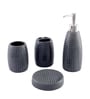 300 ML Set Of 4 Grey Porcelain Glaze & Shine Bath Set