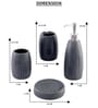 300 ML Set Of 4 Grey Porcelain Glaze & Shine Bath Set