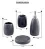 300 ML Set Of 4 Grey Porcelain Glaze & Shine Bath Set