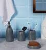 300 ML Set Of 4 Grey Porcelain Glaze & Shine Bath Set
