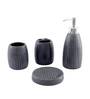 300 ML Set Of 4 Grey Porcelain Glaze & Shine Bath Set