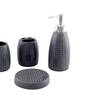 300 ML Set Of 4 Grey Porcelain Glaze & Shine Bath Set